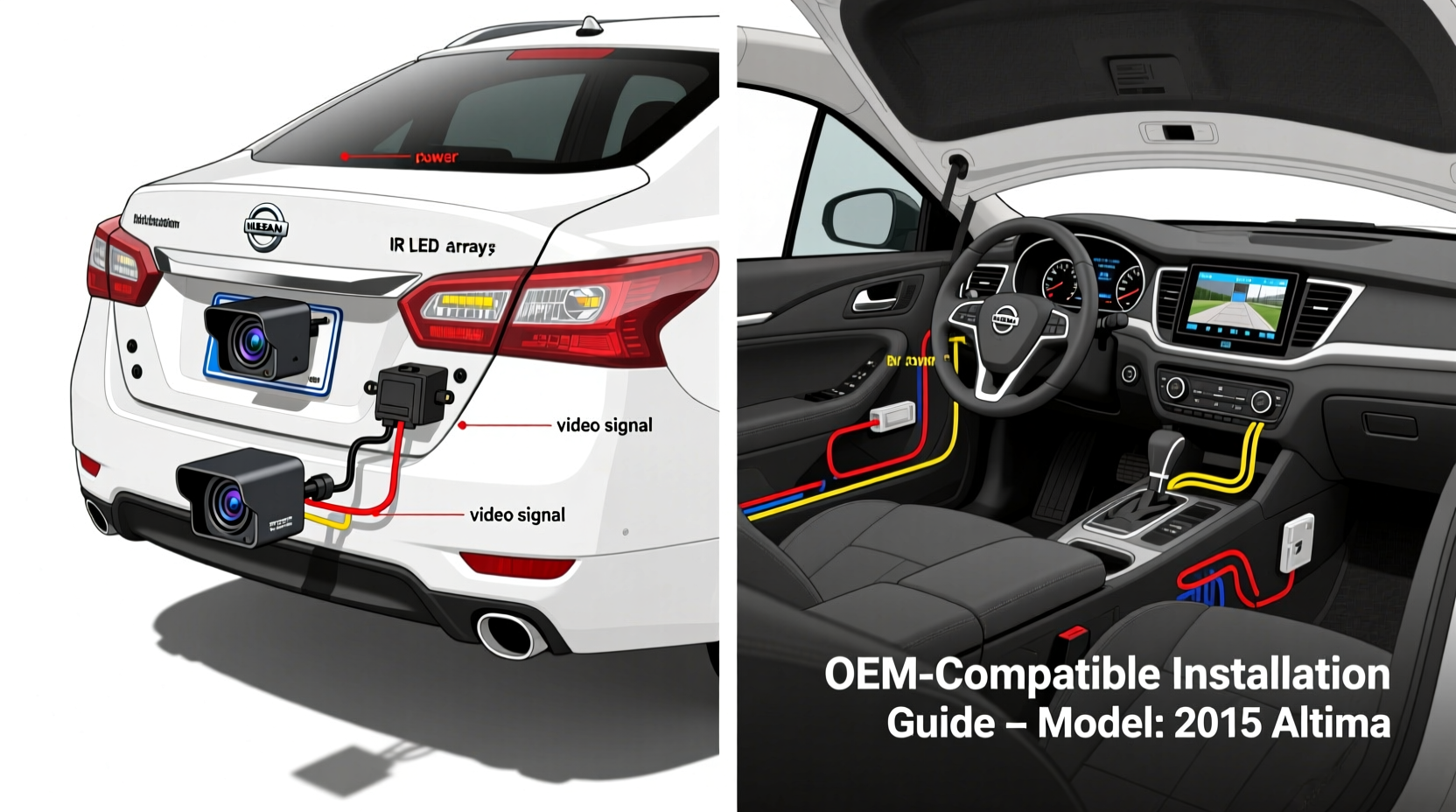 altima 2015 backup camera install