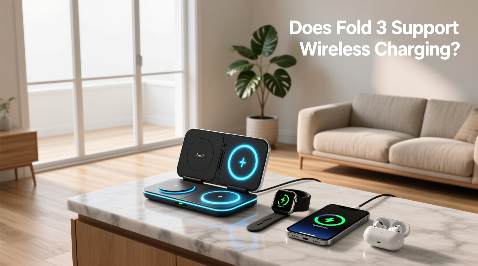 Foldable 3 in 1 Wireless Charger Guide