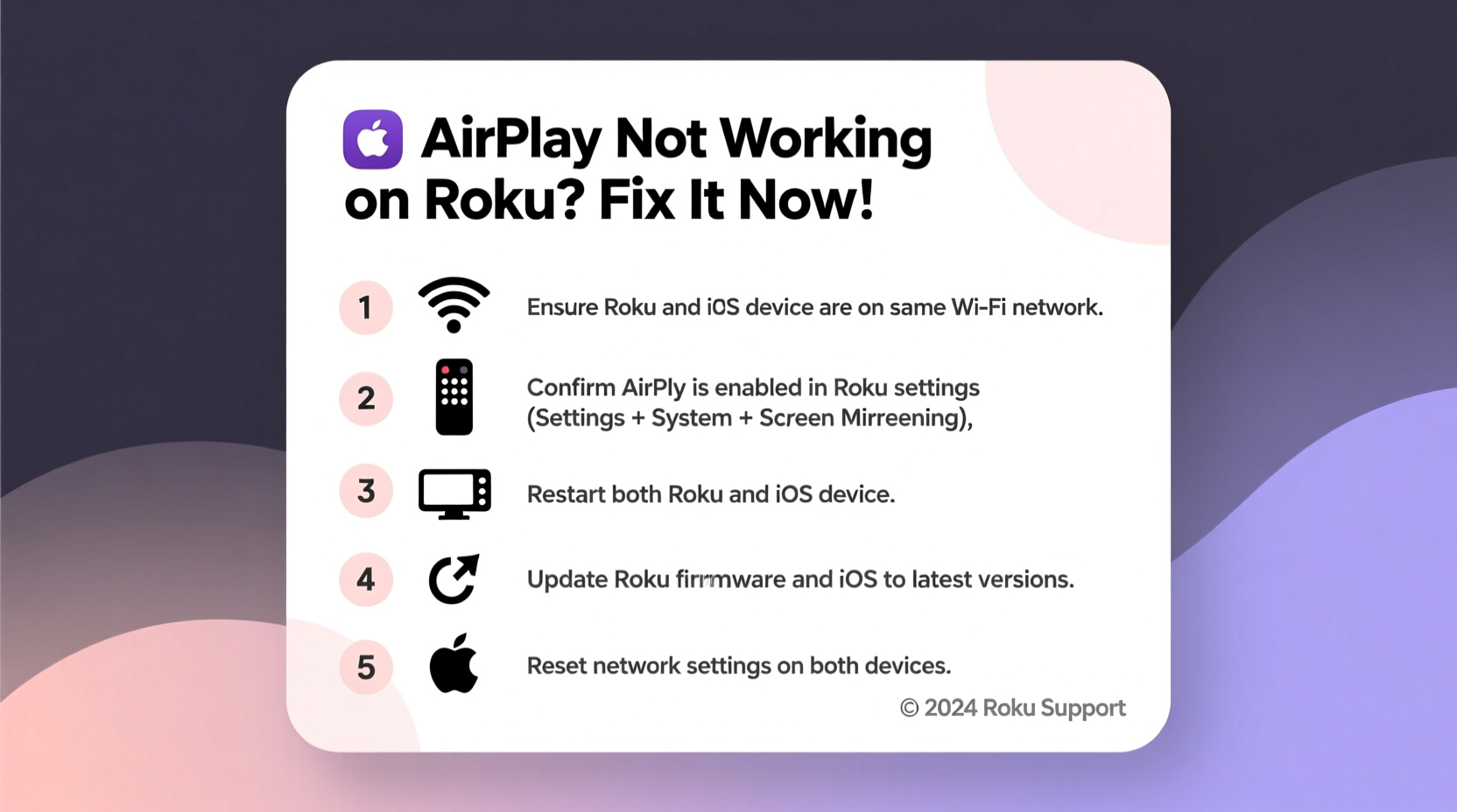 airplay not working on roku troubleshooting fixes