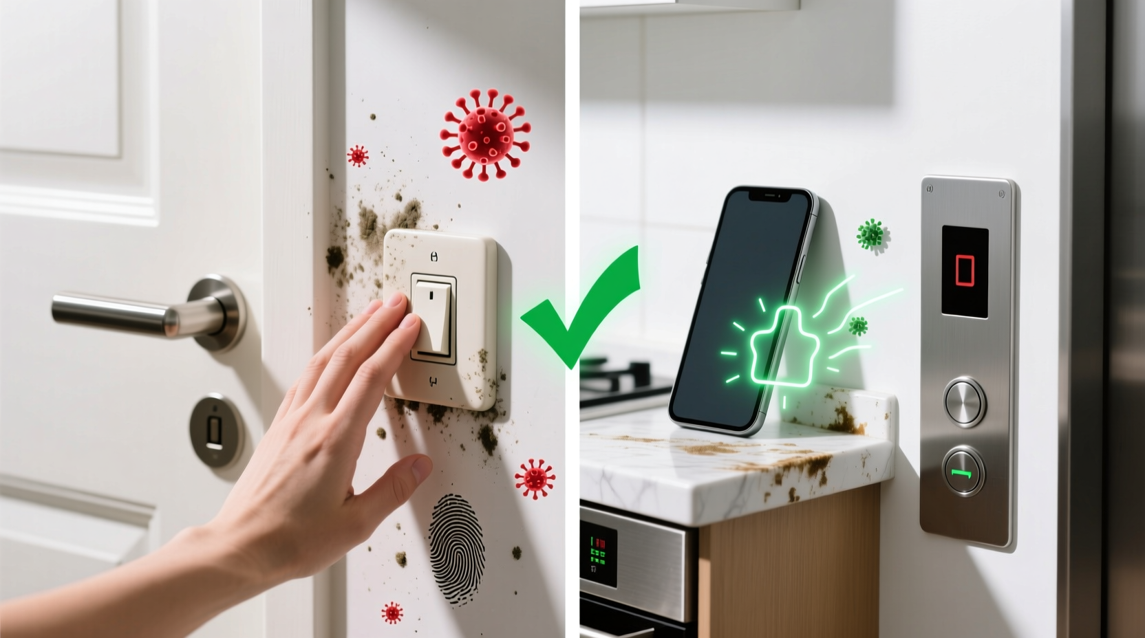 how to clean most touched areas