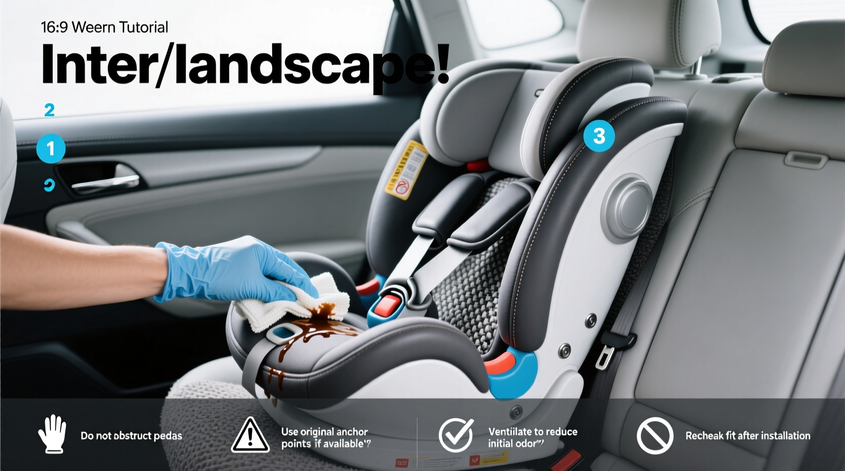 cleaning vomit off child car seat