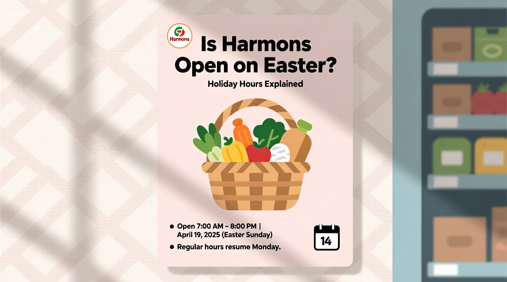 is harmons open on easter