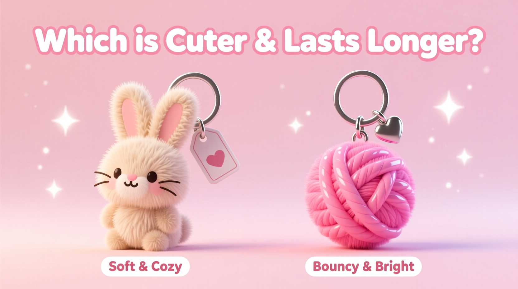 rabbit fur vs pom pom keychain which one is cuter and lasts longer
