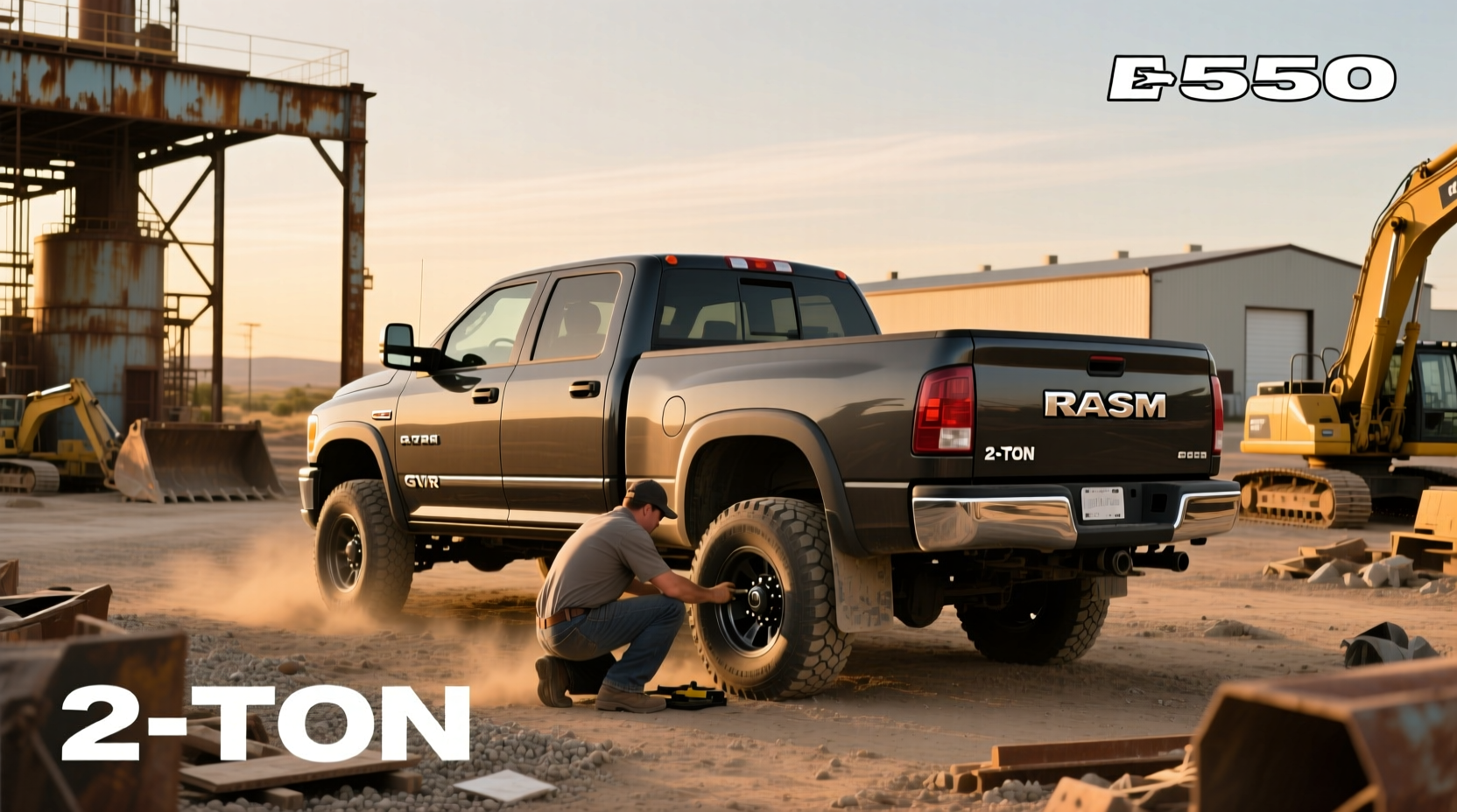 Ram 5500 pickup truck on a construction site