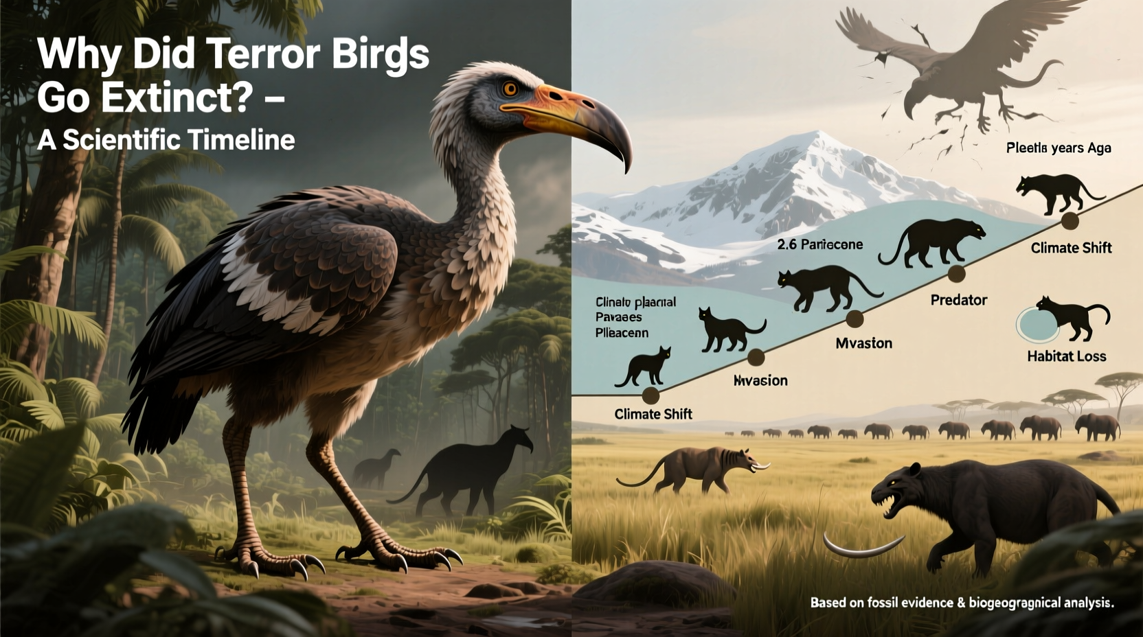 why did terror birds go extinct theories timeline