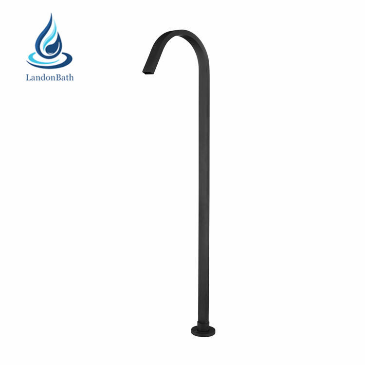 Contemporary matte black floorstanding bathtub mixer solid brass bathroom shower bath tub faucet set