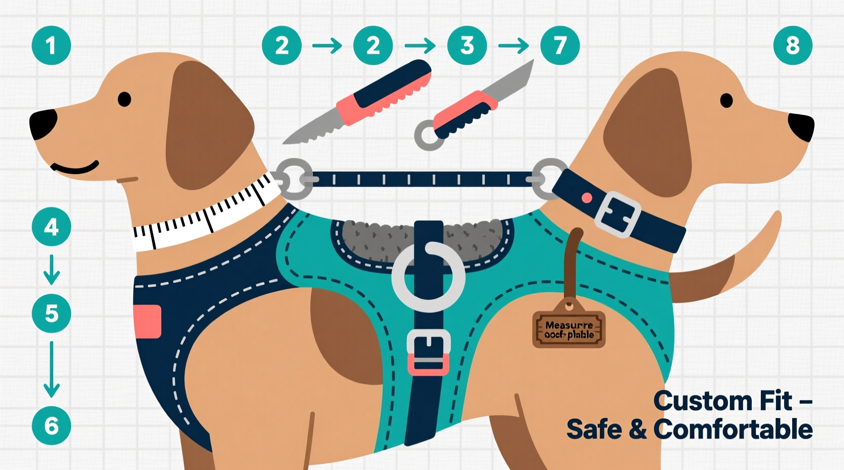 step by step guide to transforming a leash into a custom dog harness for comfort and safety