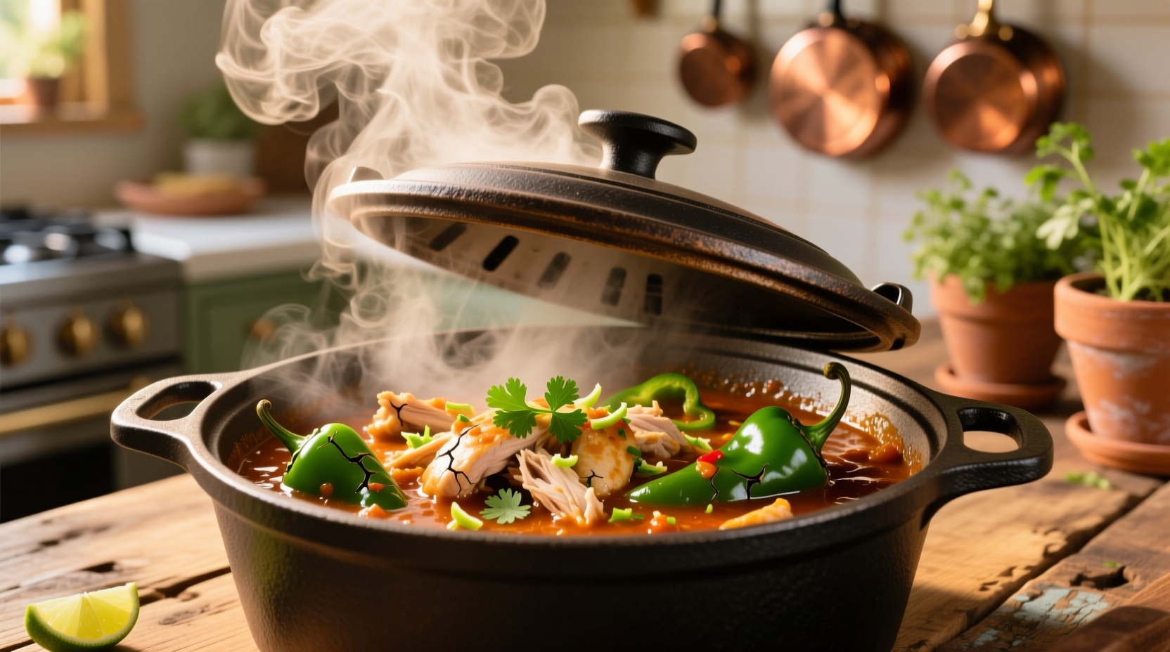 pressure cooker fast and easy chicken chile verde recipe