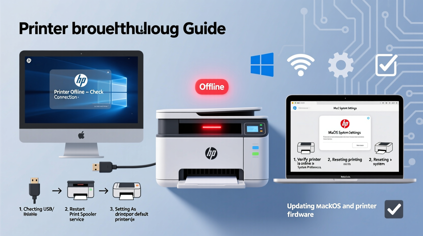 hp printer offline troubleshooting fixes for windows mac