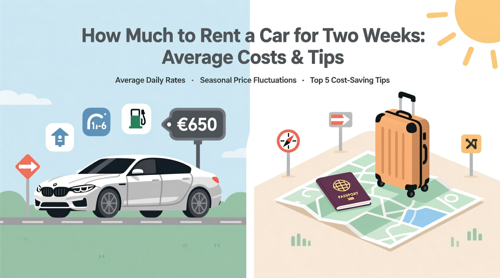 how much to rent a car for two weeks