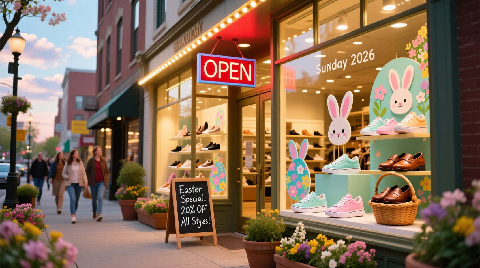 what shoe stores are open on easter