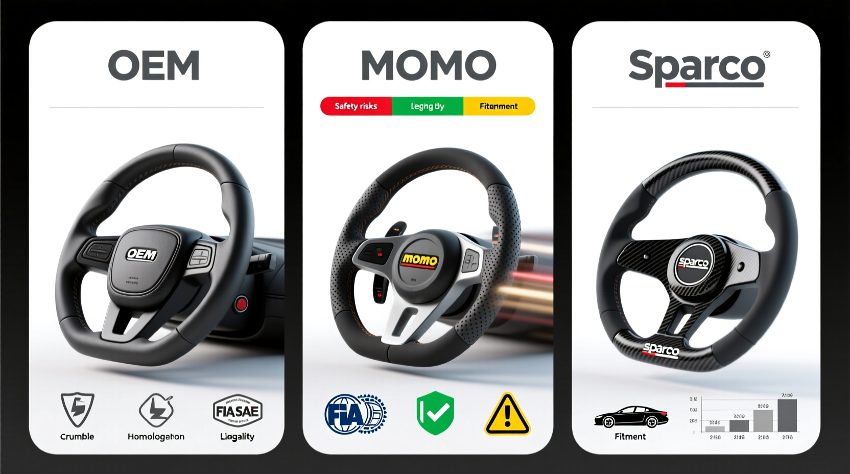 oem vs momo vs sparco