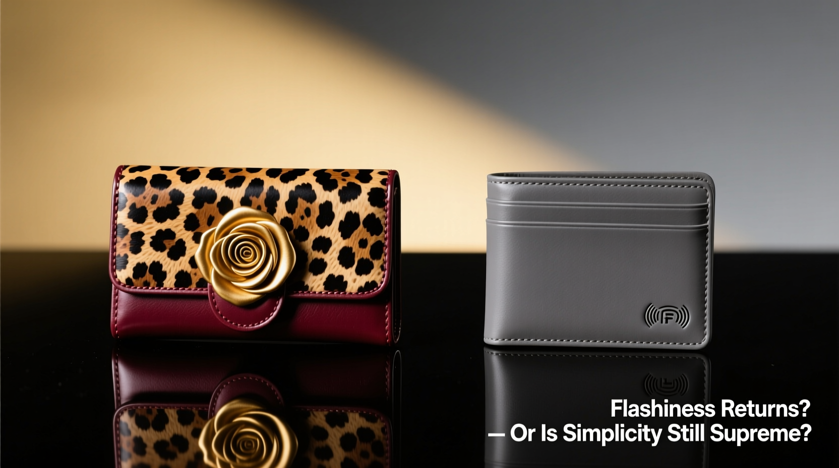 leopard print wallet vs minimalist wallet is flashiness really back in or is simple still better