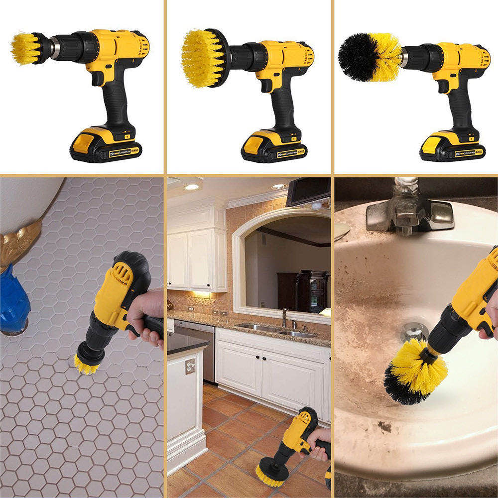 2"/3.5"/4" Drill Cleaning Brush Set For Car / Household