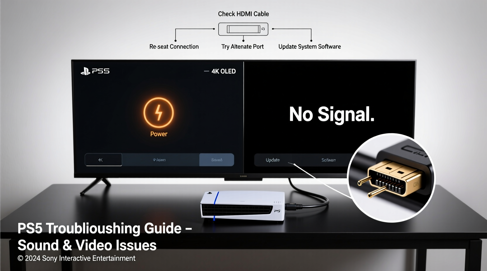 ps5 not connecting to tv troubleshooting image sound issues