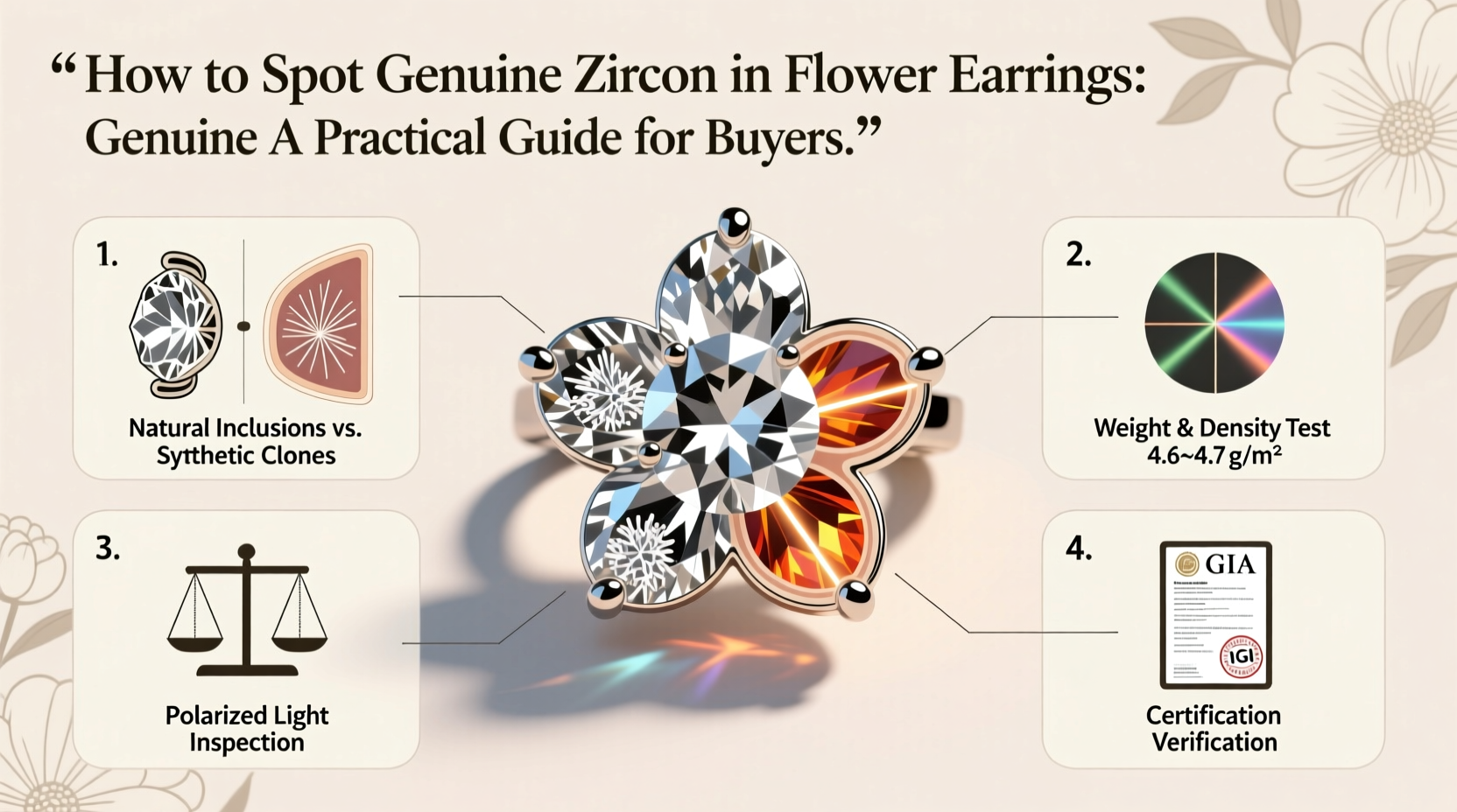 how to spot genuine zircon in flower earrings a practical guide for buyers