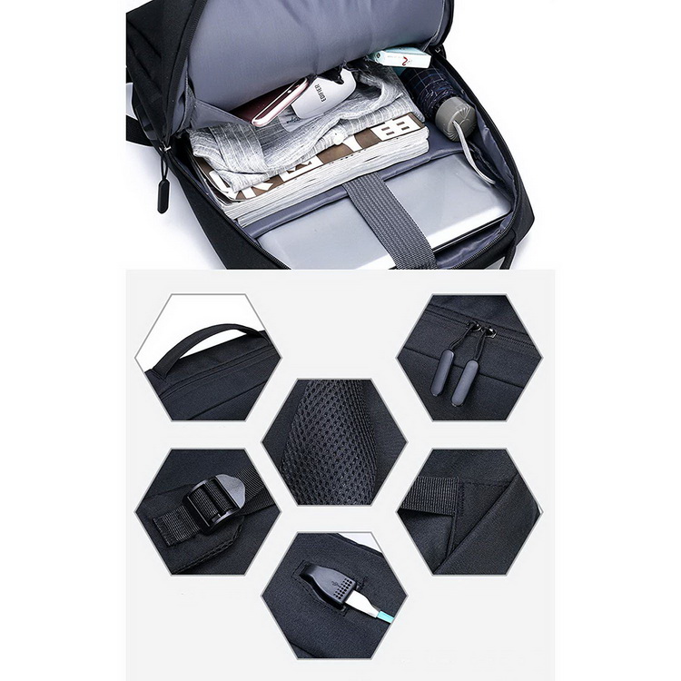 Zaino della scuola universitaria Porta di ricarica USB Zaino per studenti Borsa da scuola per laptop logo personalizzato