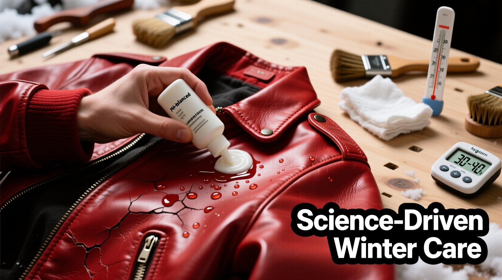 winter red leather maintenance