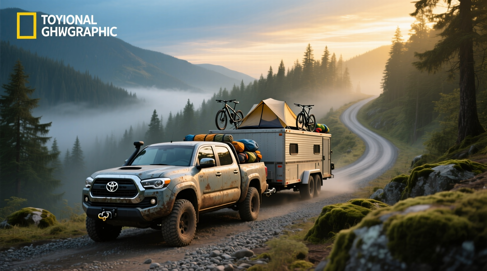 Toyota pickup truck towing capacity demonstration with trailer