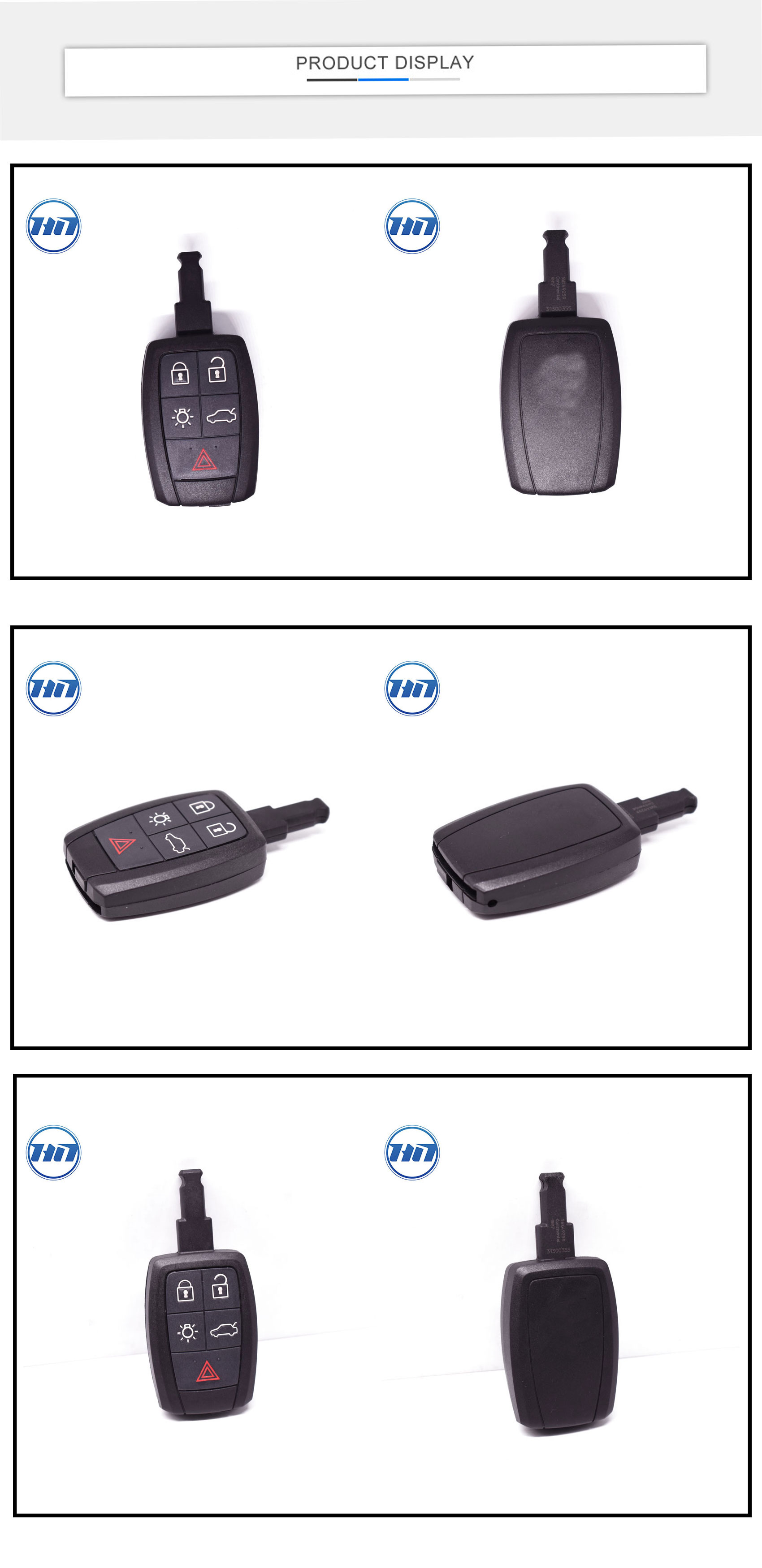 FCCID KR55WK49259  Fit For Volvo S40/C30/C70  FSK433MHz 5 buttons 48chip Half Keyless Go Smart Remote Control Autp Car Entry Key