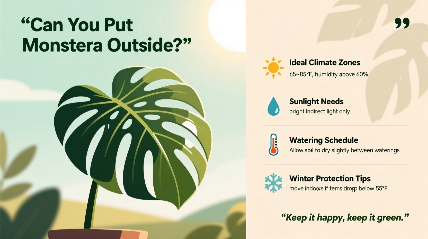 can you put monstera outside