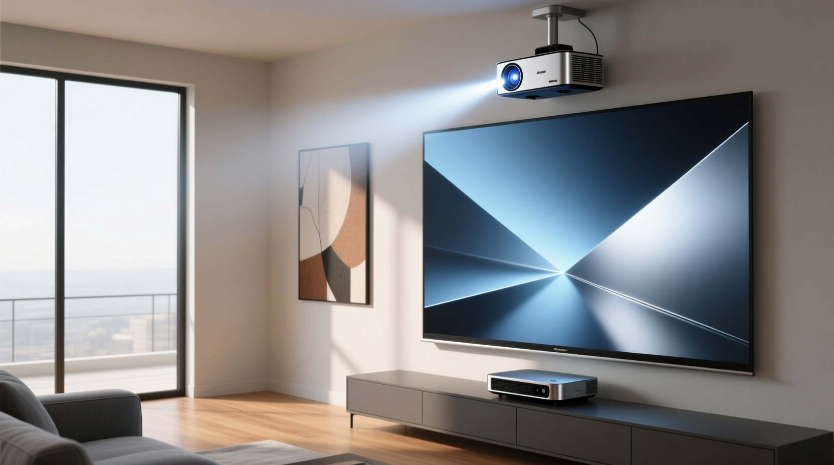 projector screen and projector