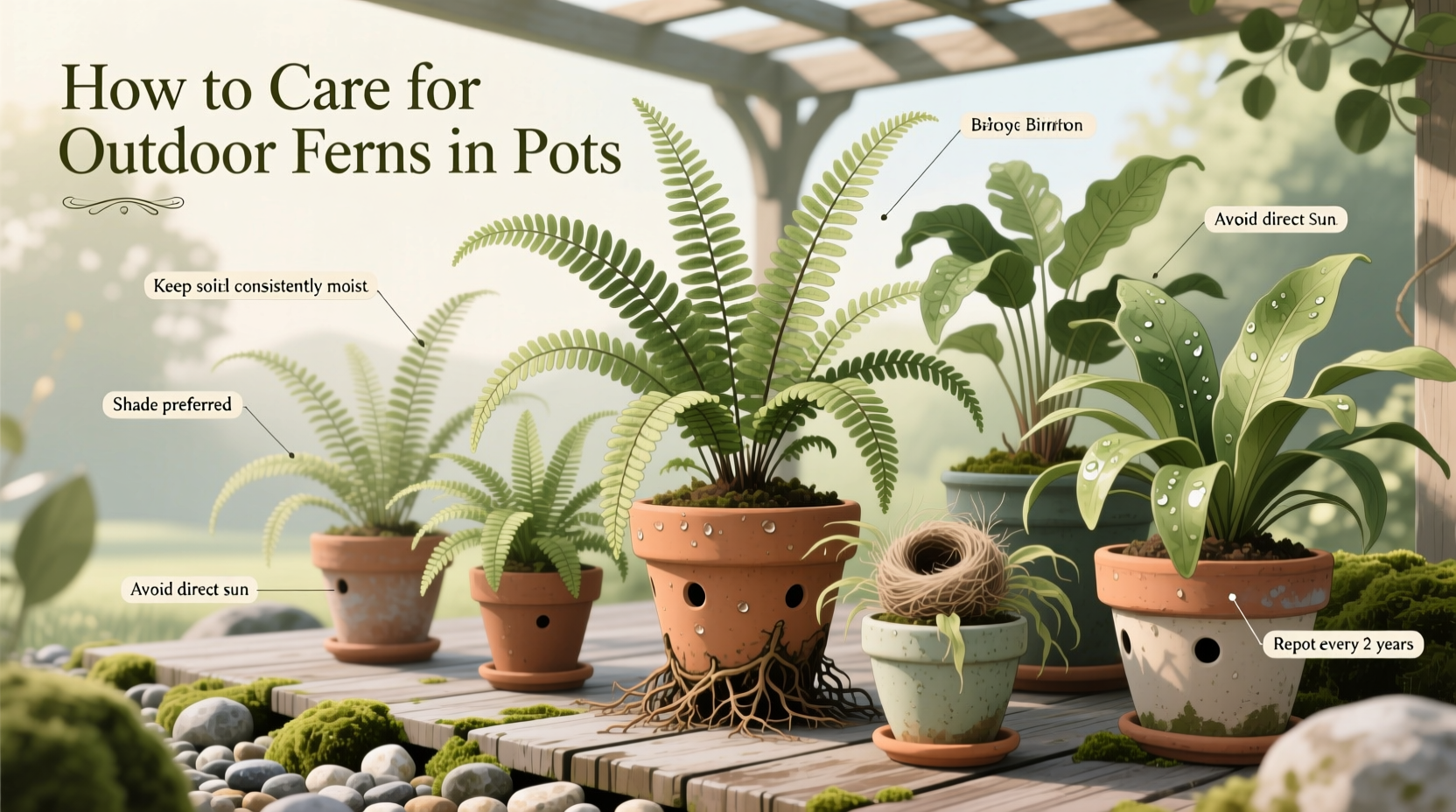 how to care for outdoor ferns in pots
