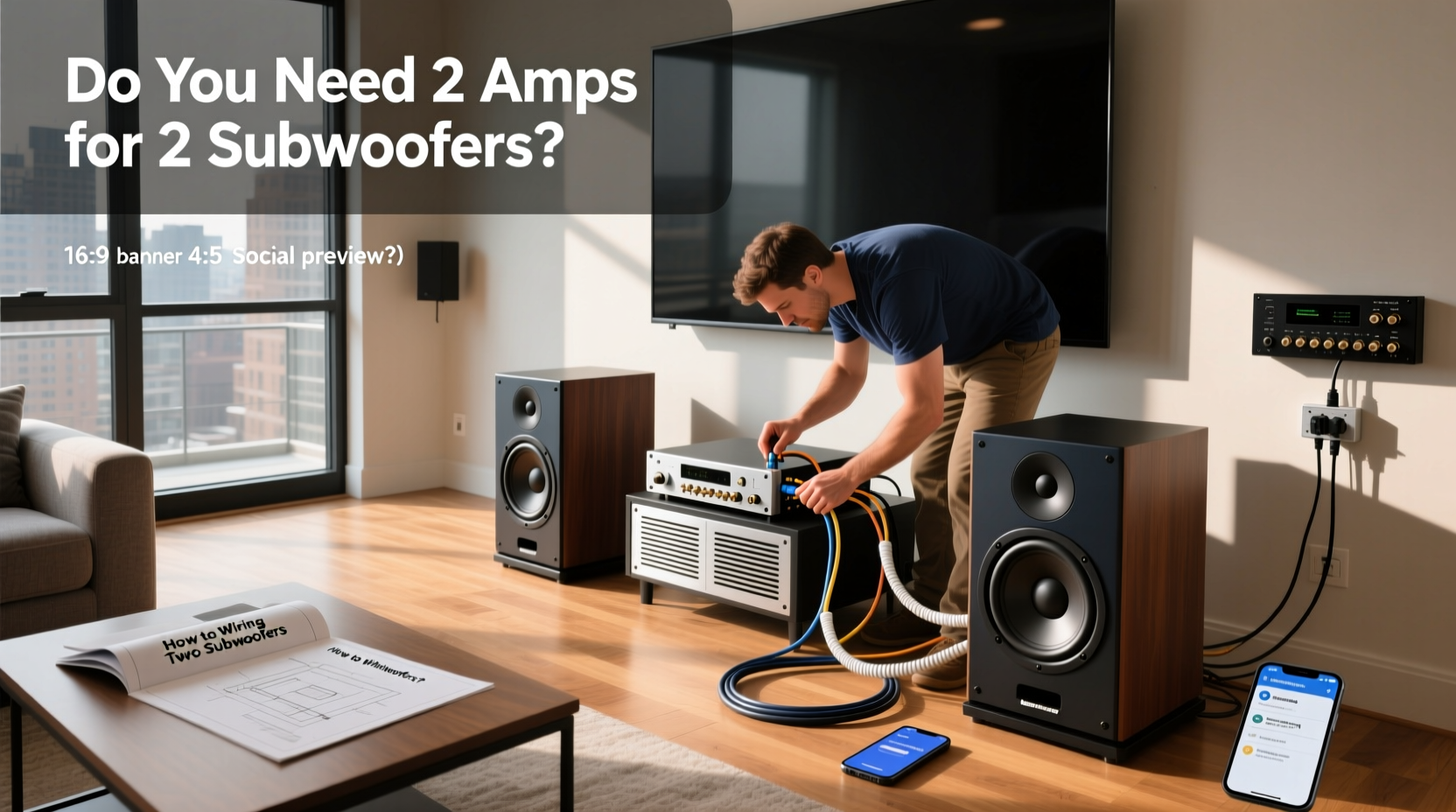 Diagram showing how to wire two subwoofers to one channel amplifier using parallel connection