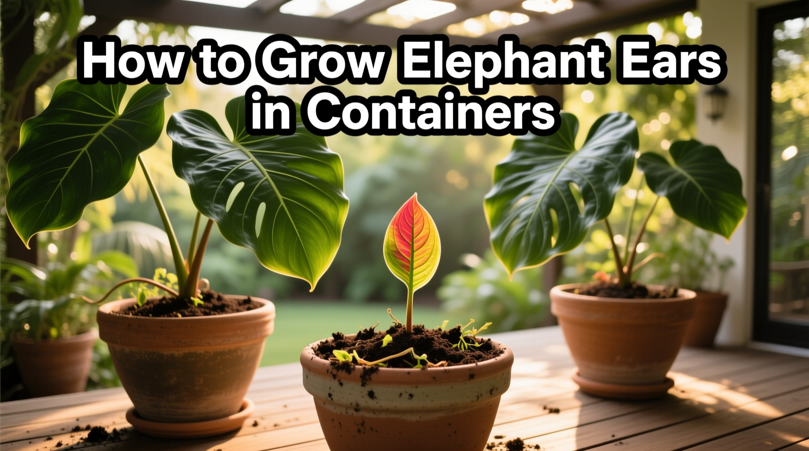 how to grow elephant ears in containers