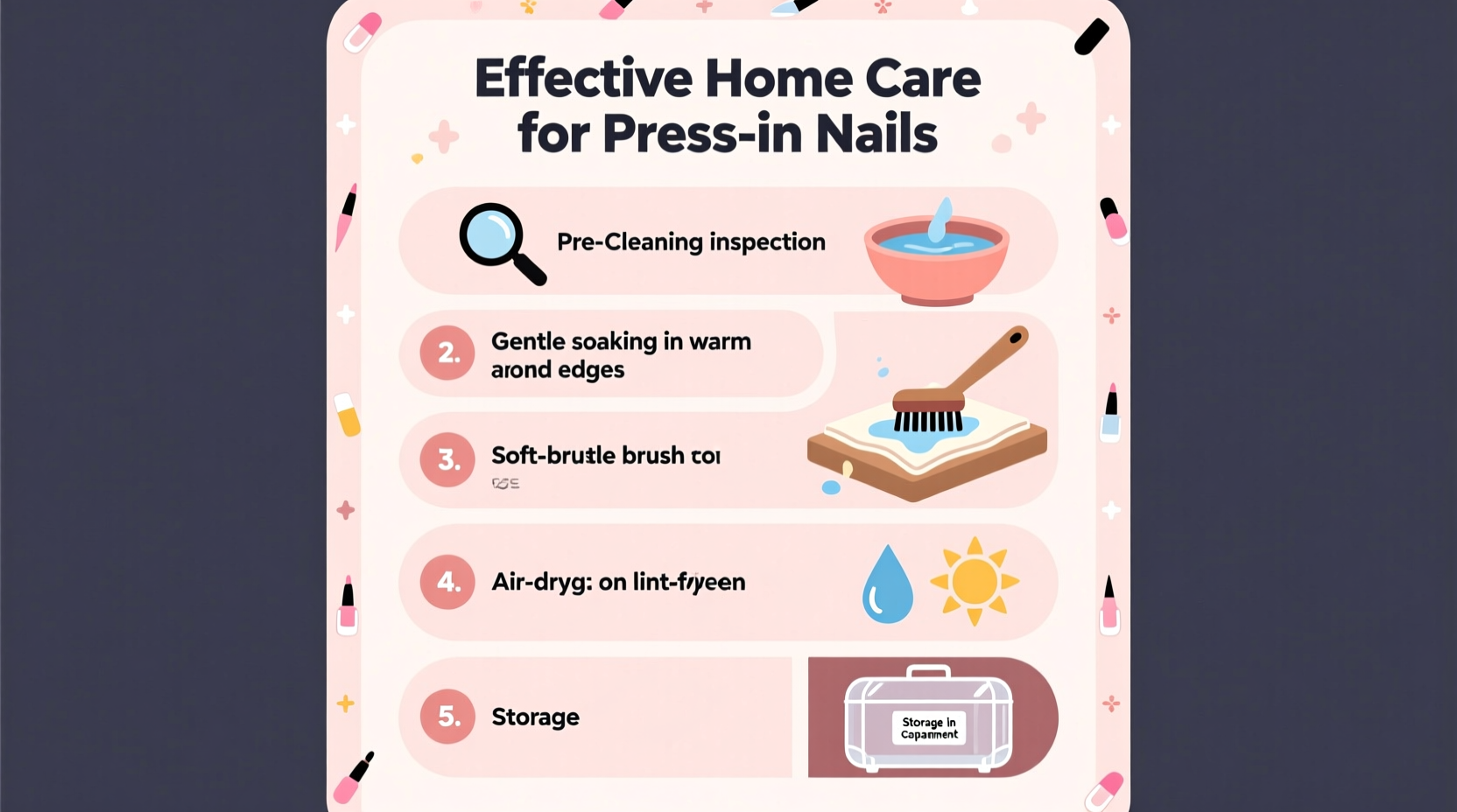 effective methods for cleaning and maintaining reusable press on nails at home