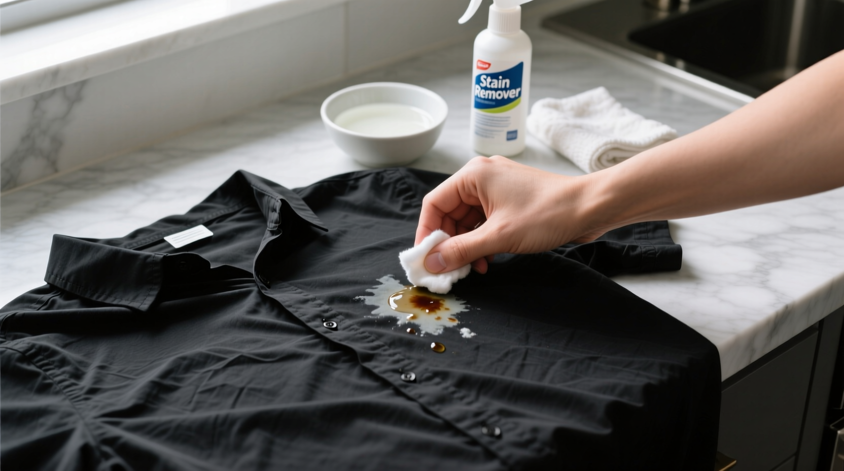 how to remove deodorant stains from black shirt