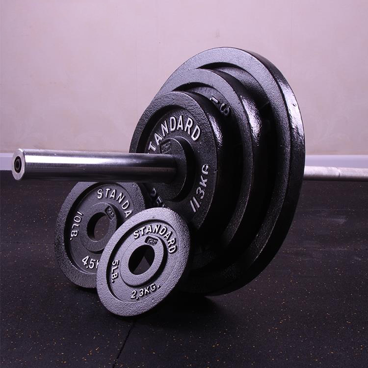 Gym Fitness equipment kg lb lbs Cast Iron barbell free Weight bumper Plates set