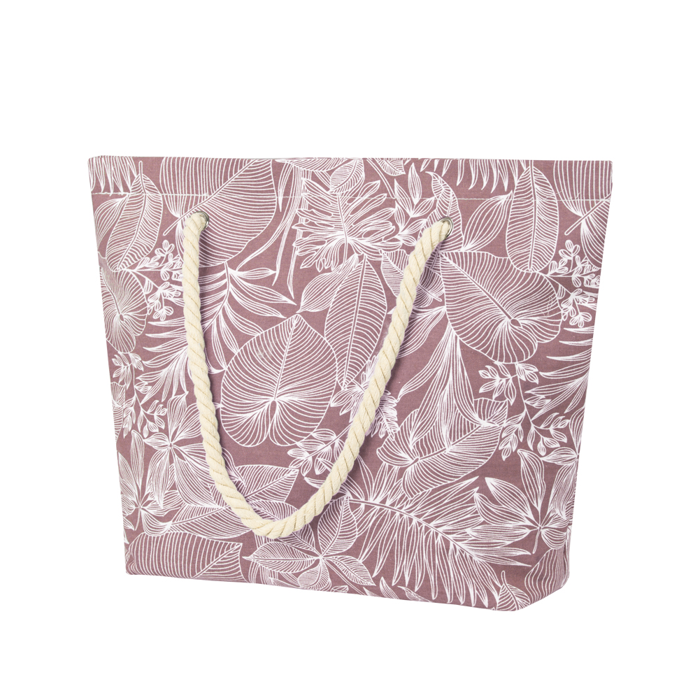 Lona de algod&atilde;o estampada com logotipo personalizado de grande capacidade Weekender Travel bolsa de ombro de praia para mulheres