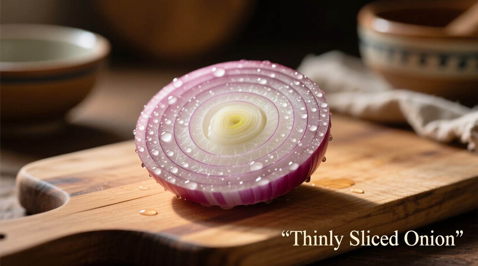thinly sliced onion