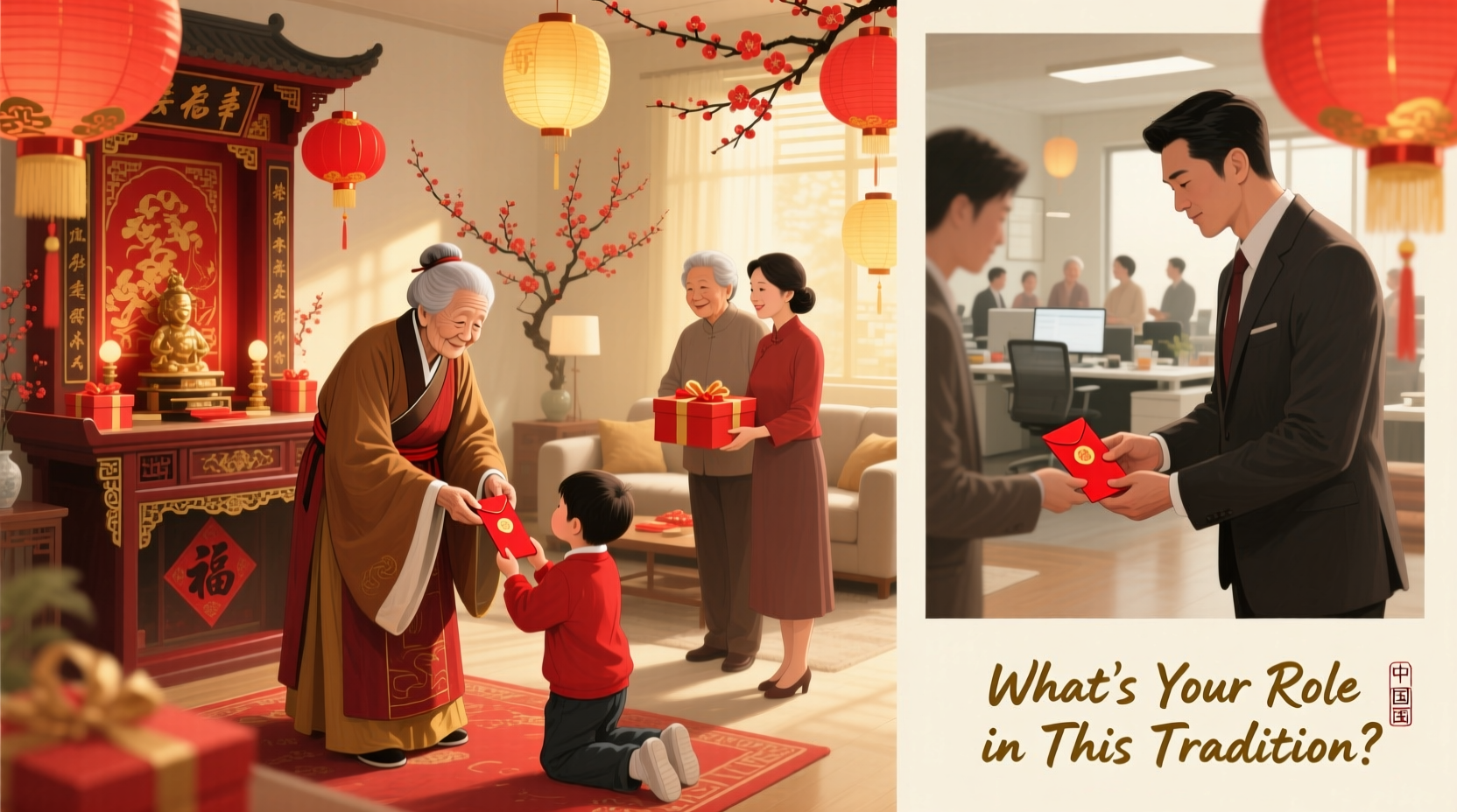 who should give red envelopes chinese new year