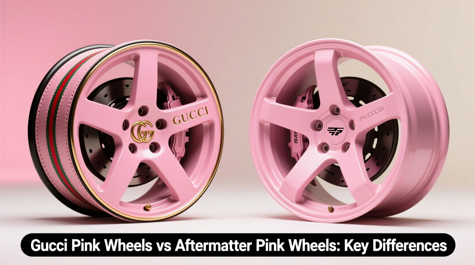 gucci vs aftermarket pink wheel