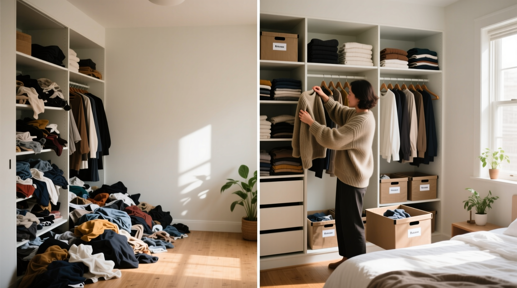 how to quickly declutter a closet