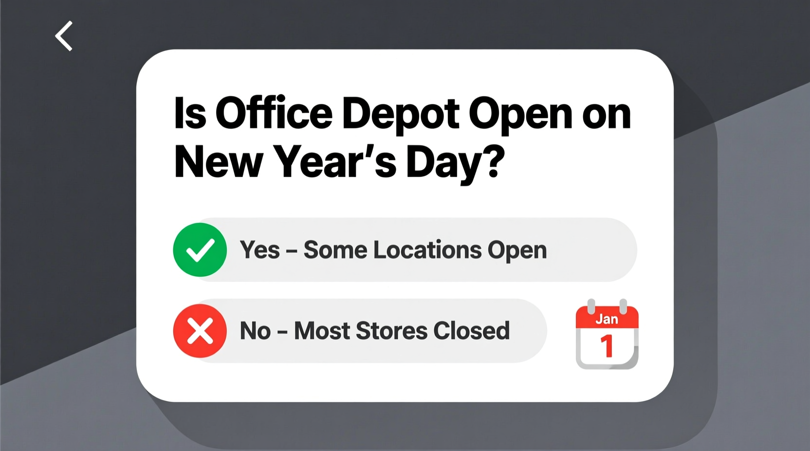 is office depot open on new years day
