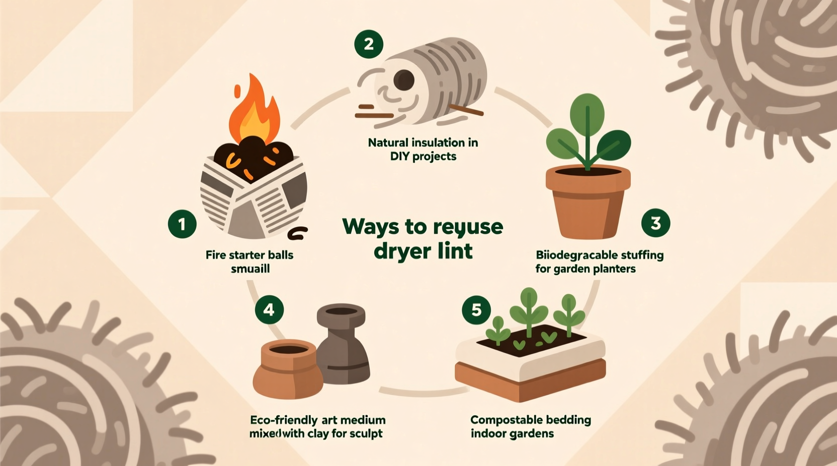 ways to reuse dryer lint