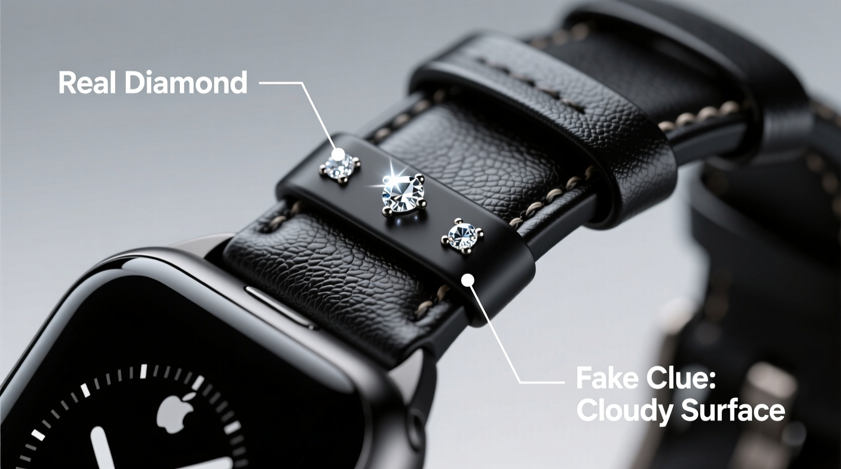 a practical guide to spotting genuine diamonds on your apple watch strap