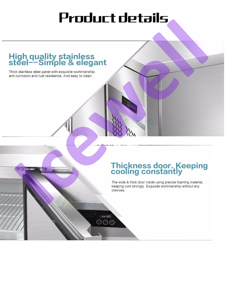 Commercial kitchen restaurant workbench refrigerator under counter fridge or freezer