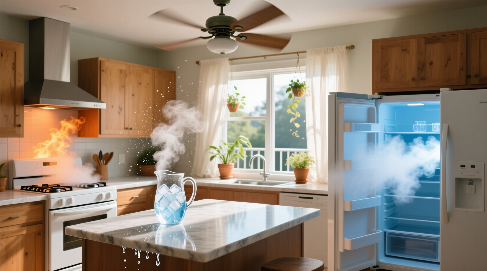ways to cool down your hot kitchen fast