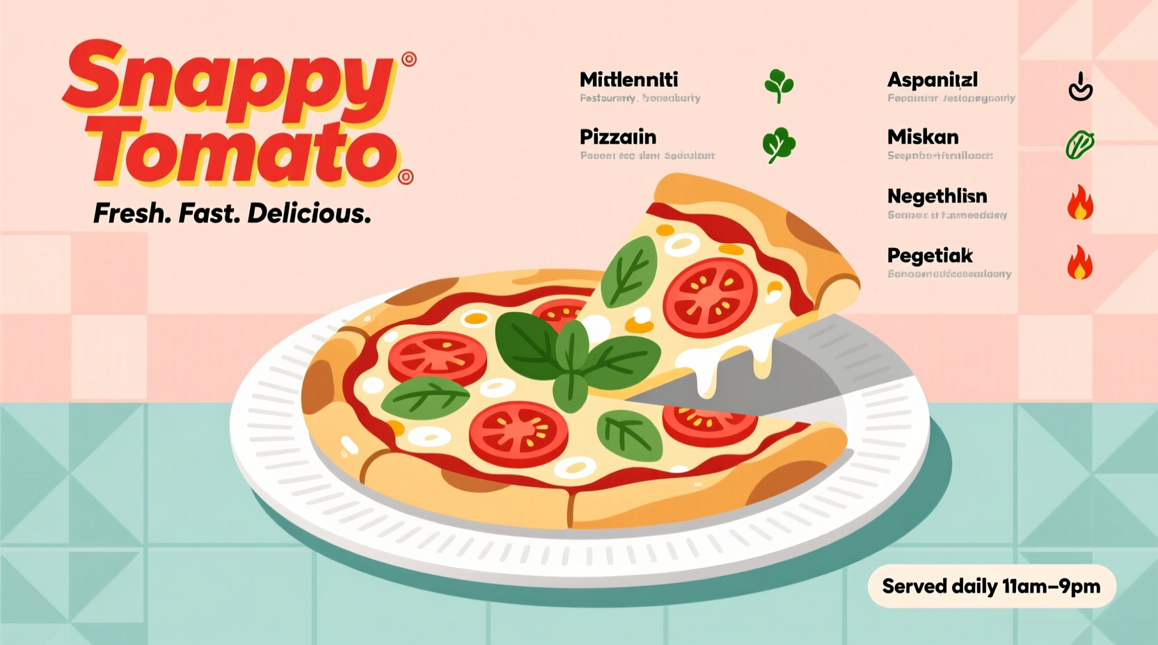 snappy tomato pizza menu