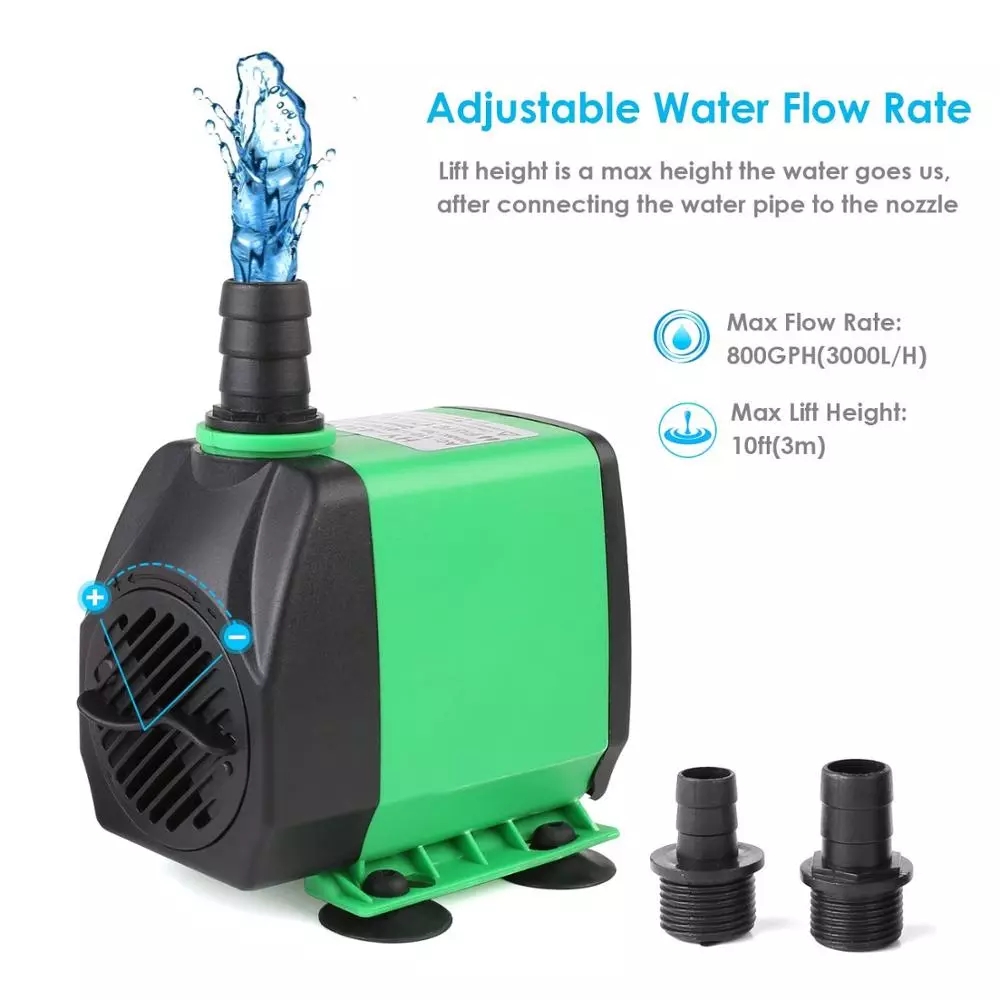 Pompe Submersible 12V 20W 800L/h - Pour Fontaine, Aquarium, Hydroponie - Silencieuse Et Économique