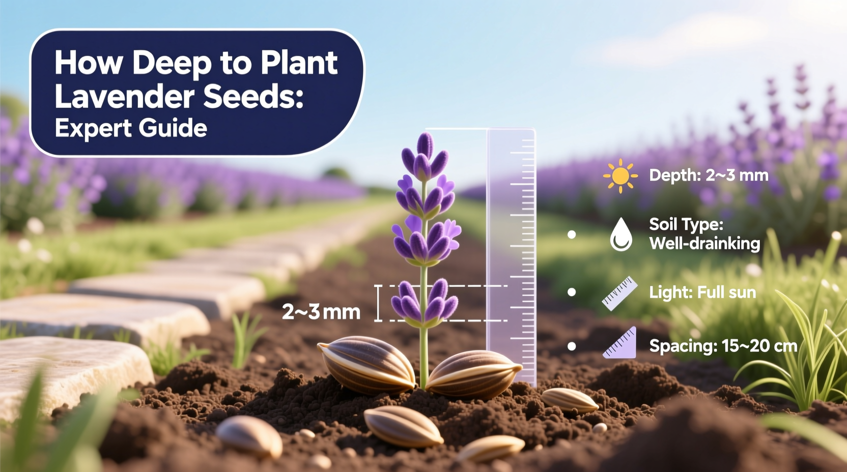 how deep to plant lavender seeds