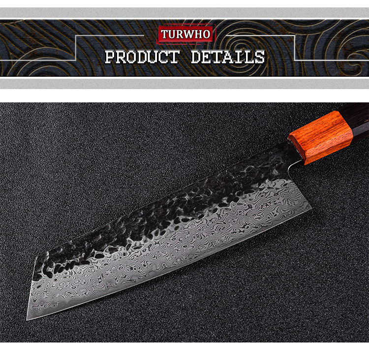 Custom Logo Hand Forged Damascus Steel Japanese Chef Kiritsuke Knife