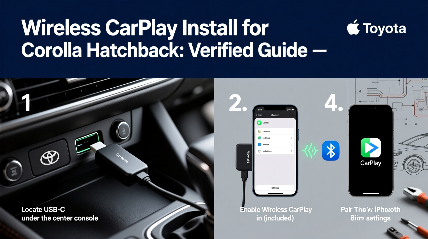 corolla hatchback wireless carplay install