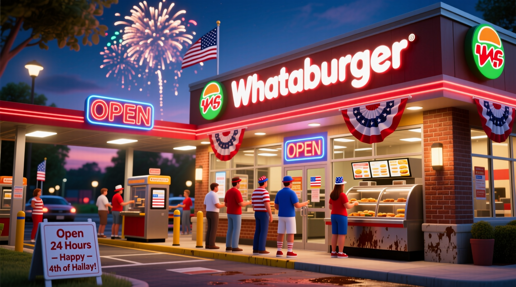is whataburger open on july 4th