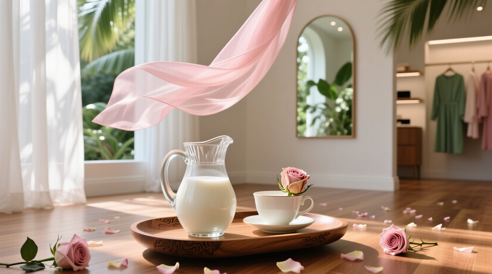 coconut milk rose self care routine