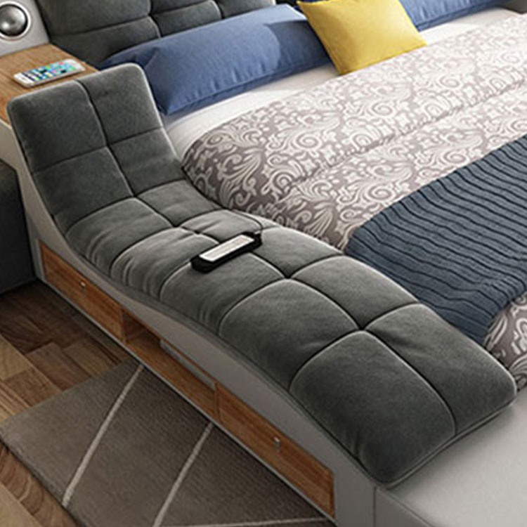 Wholesale hot sale multi-function smart furniture home fabric bed massage tatami platform double bed